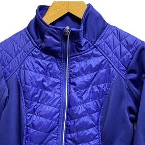 Champion Duo Dry Half Zip Pullover  Running Jacket‎ Purple Reflective Women's L